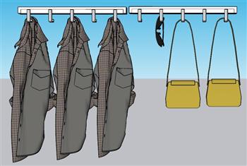 衣服挂包衣架SU模型