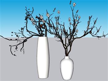 装饰插花花瓶SU模型 免费sketchup模型下载