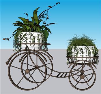 花架植物装饰SU模型