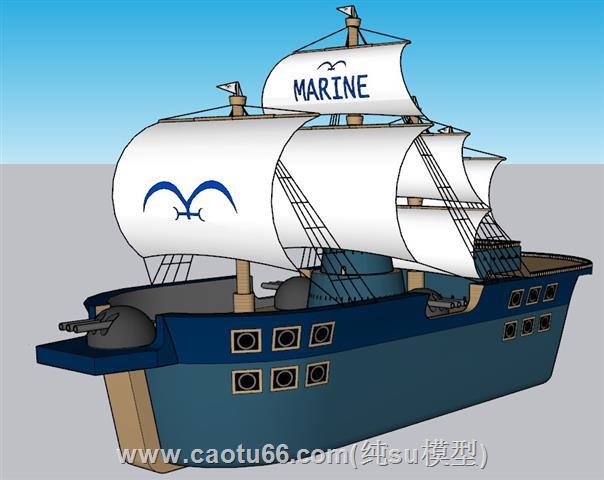 帆船海盗船战船SU模型