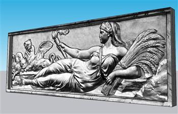 浮雕女人墙画SU模型