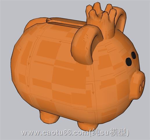 小猪存钱罐装饰SU模型