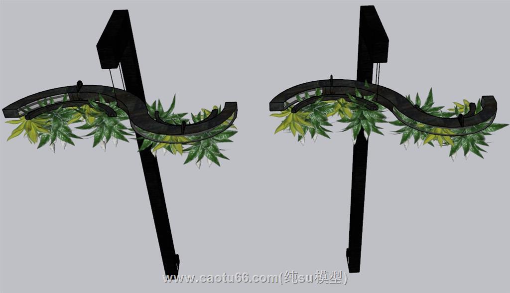 植物吊灯装饰灯SU模型