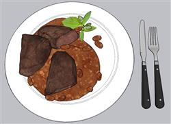 西餐牛排美食SU模型