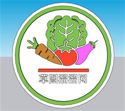生鲜超市logoSU模型