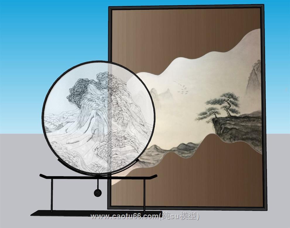 女扇古风团扇SU模型