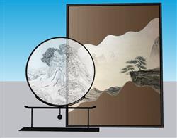 女扇古风团扇SU模型