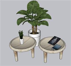 花盆摆件装饰SU模型
