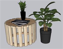 植物花盆装饰SU模型