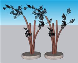 装饰树枝插花SU模型