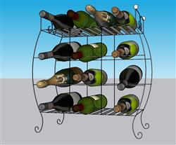 酒瓶香槟酒架SU模型