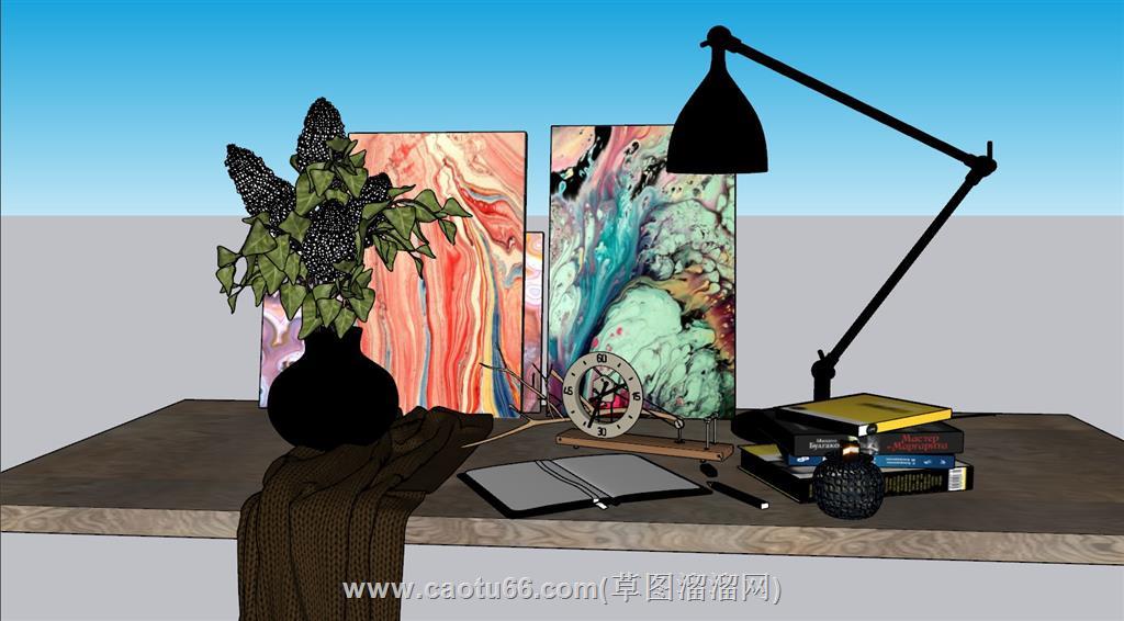工艺品花瓶台灯SU模型