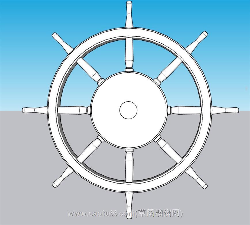 船舵装饰SU模型