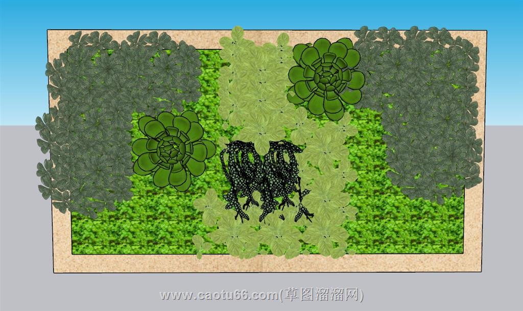 绿植墙植物墙SU模型
