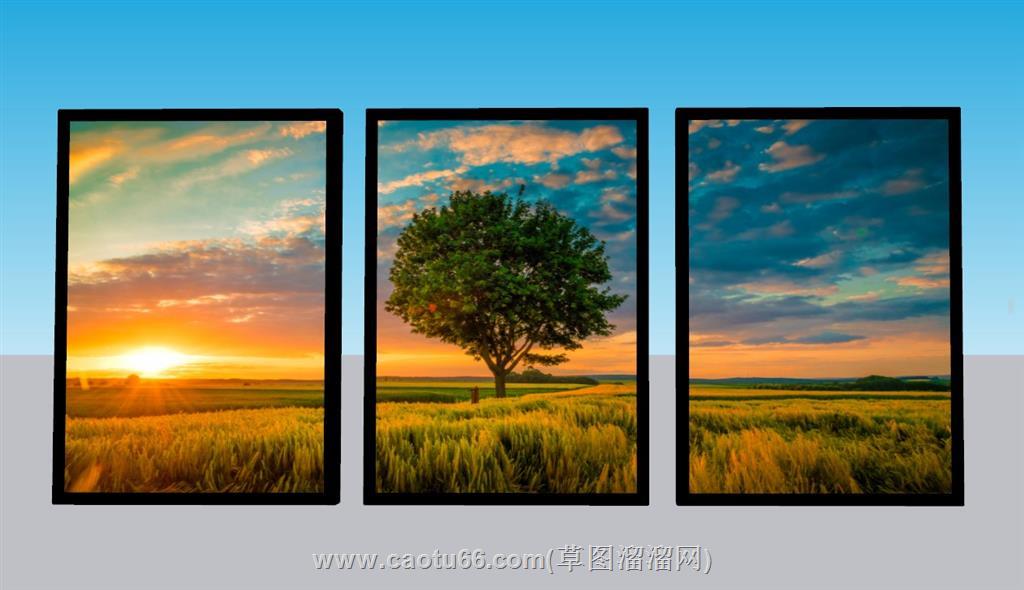 装饰画照片墙SU模型
