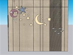 墙饰星星月亮SU模型