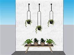 装饰植物墙饰SU模型