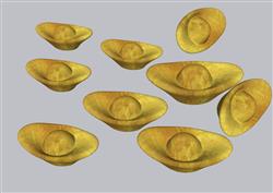 金元宝黄金金子SU模型