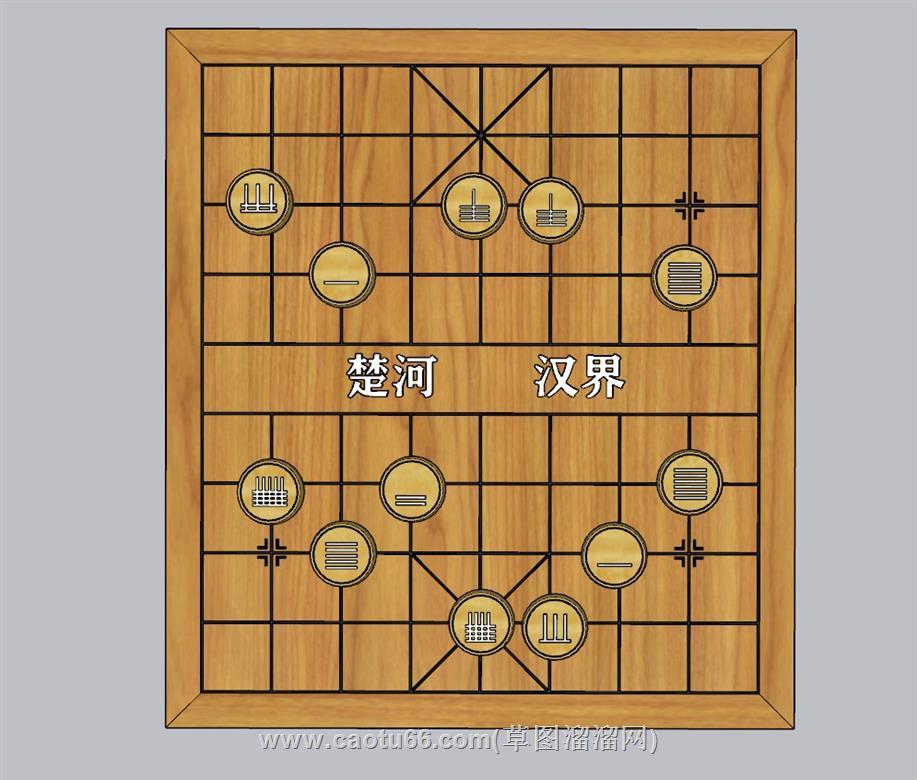 象棋棋盘SU模型