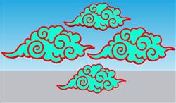 祥云装饰云朵SU模型