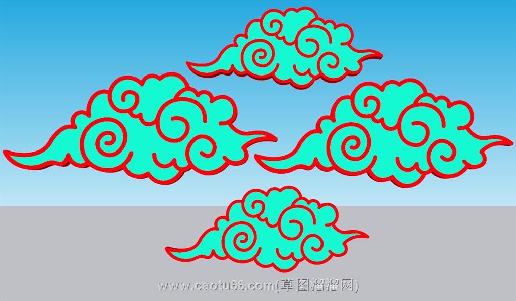 祥云装饰云朵SU模型