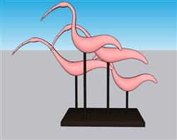 火烈鸟工艺品摆件SU模型