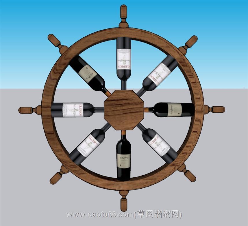 装饰船舵造型SU模型