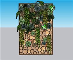 绿植墙植物墙SU模型