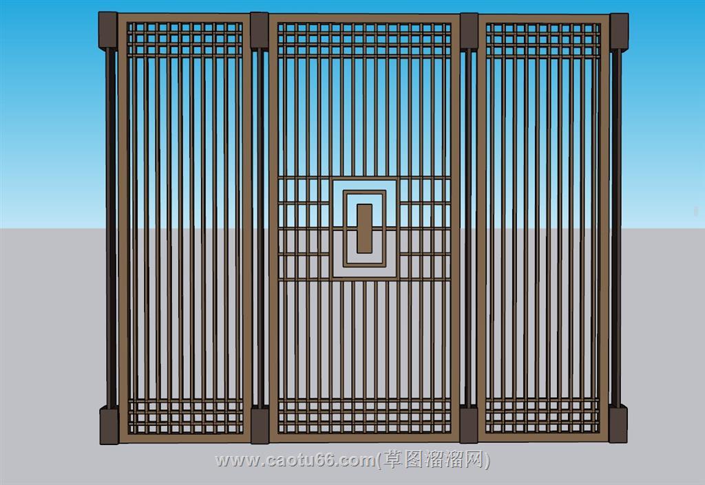 屏风隔断装饰板SU模型