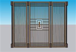屏风隔断装饰板SU模型