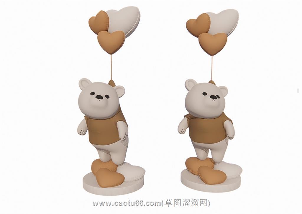 小熊工艺品摆件SU模型