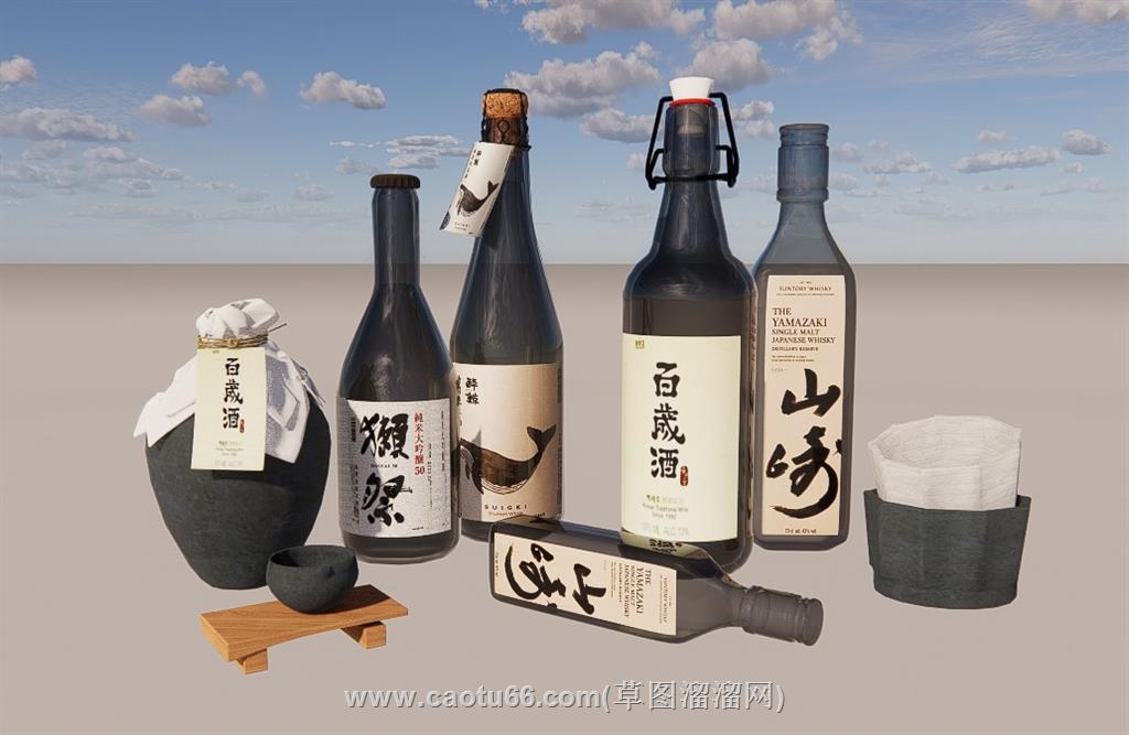 酒瓶酒坛SU模型