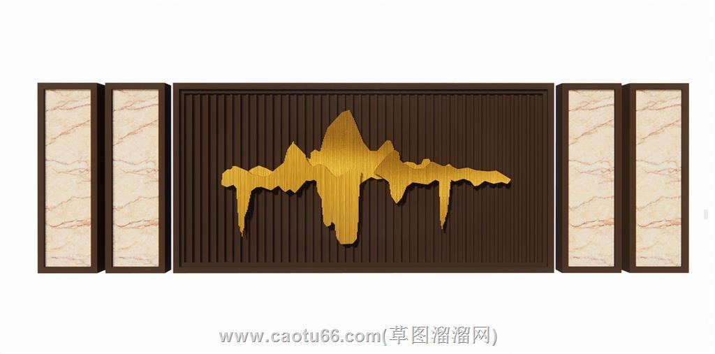背景墙山脉SU模型