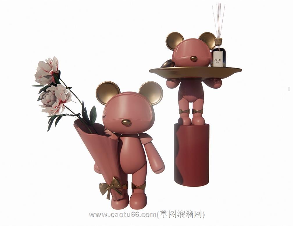 装饰熊摆件SU模型