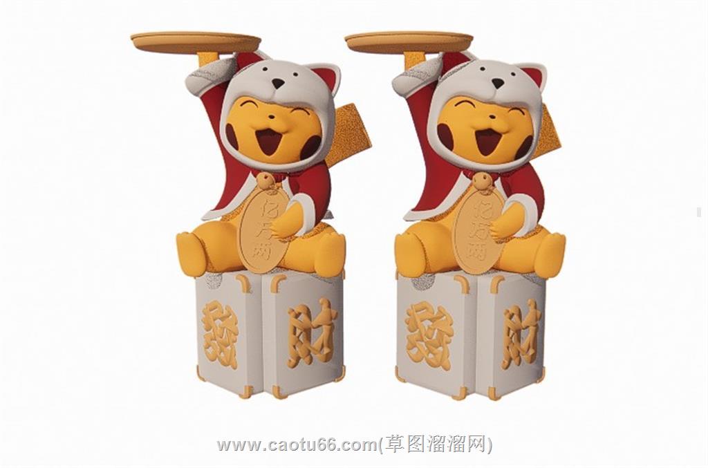 招财猫摆件装饰SU模型