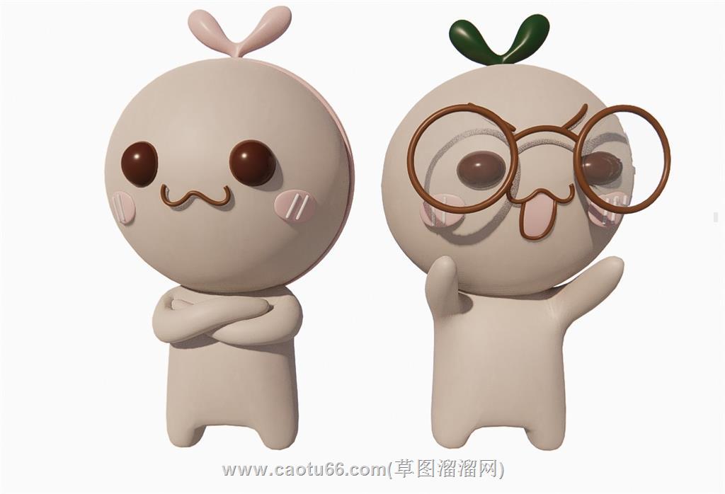 长草团子工艺品SU模型
