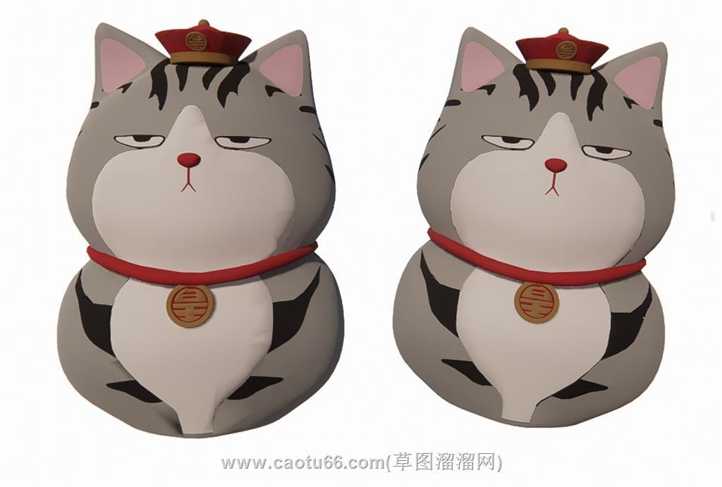 招财猫装饰手办SU模型