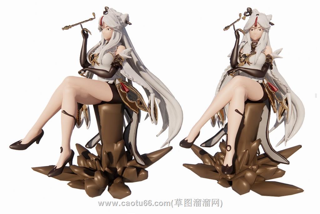 美女手办摆件SU模型