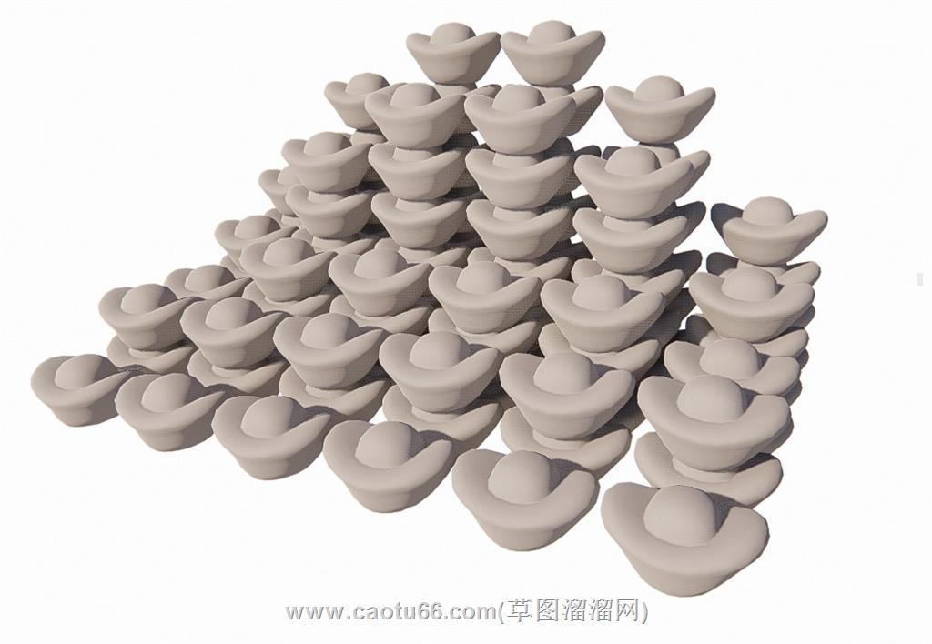 银子金元宝SU模型