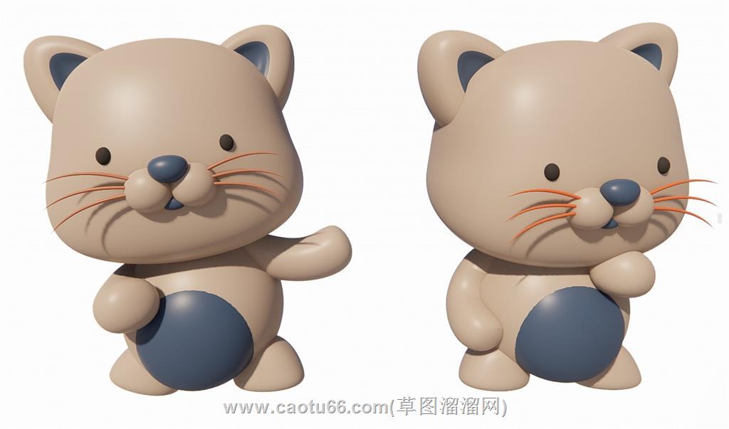 玩偶招财猫手办SU模型