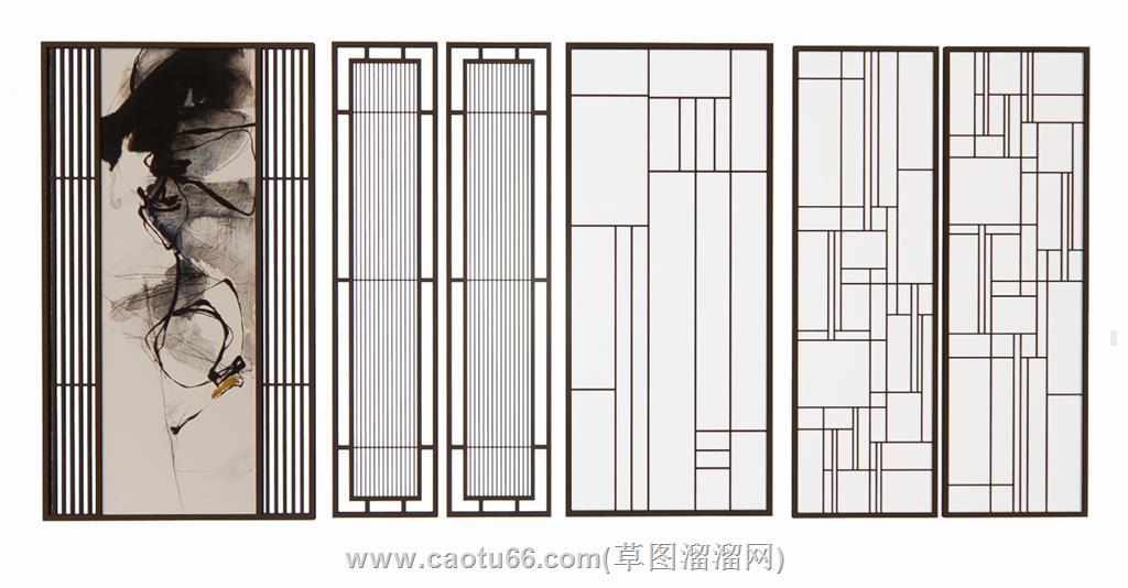 格栅隔断装饰SU模型