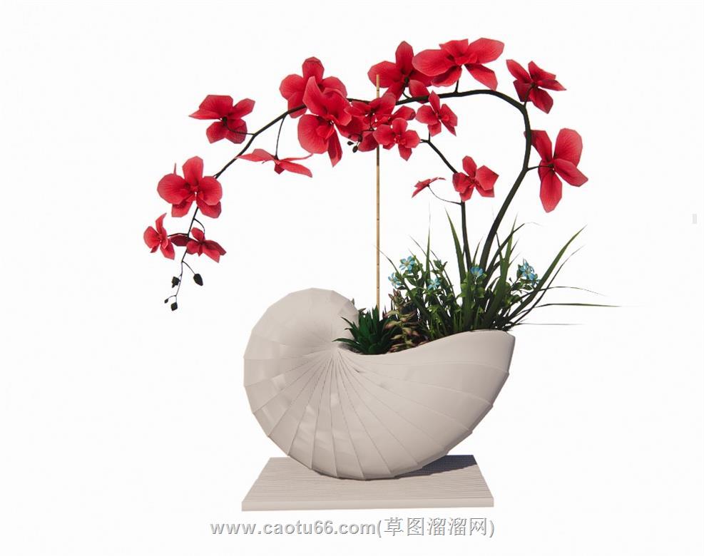 花艺花盆SU模型