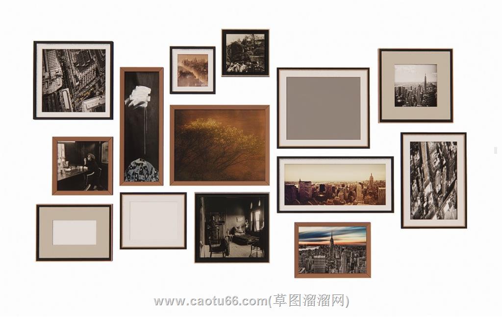 照片墙装饰画SU模型