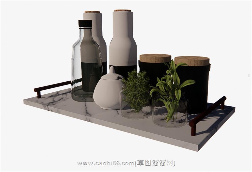 瓶子装饰摆件SU模型