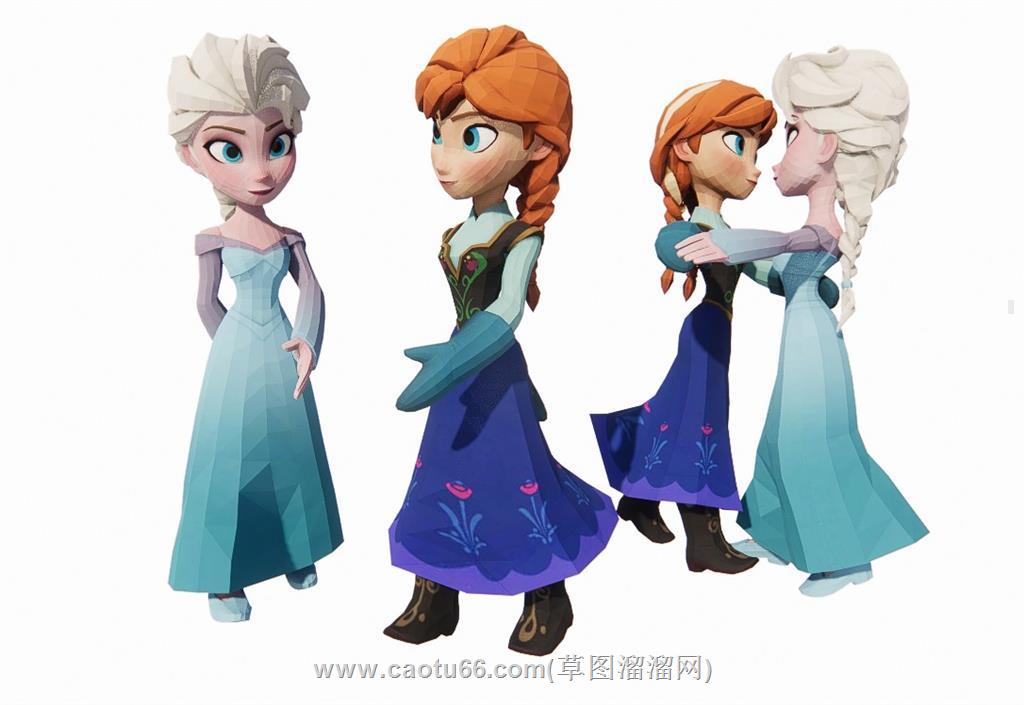 冰雪奇缘跳舞卡通SU模型