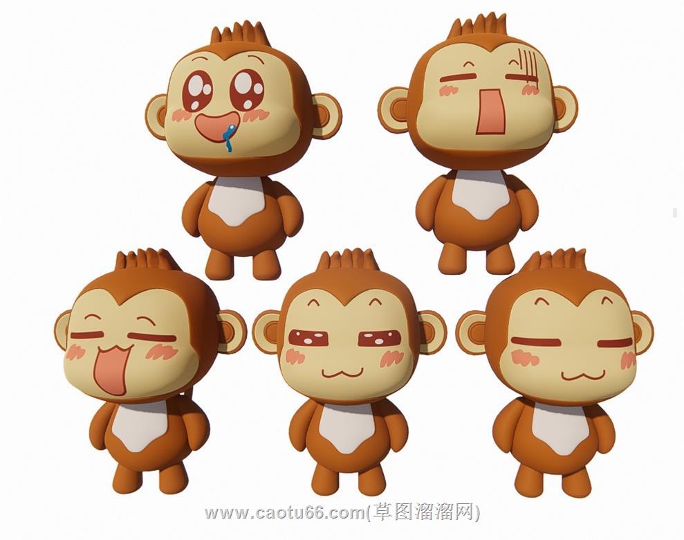 表情包猴子卡通SU模型
