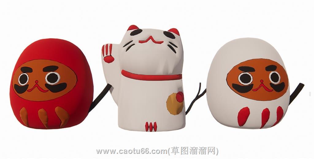 招财猫摆件装饰SU模型