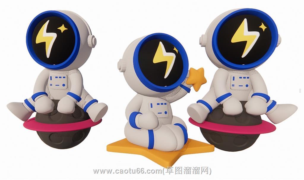 太空人手办摆件SU模型