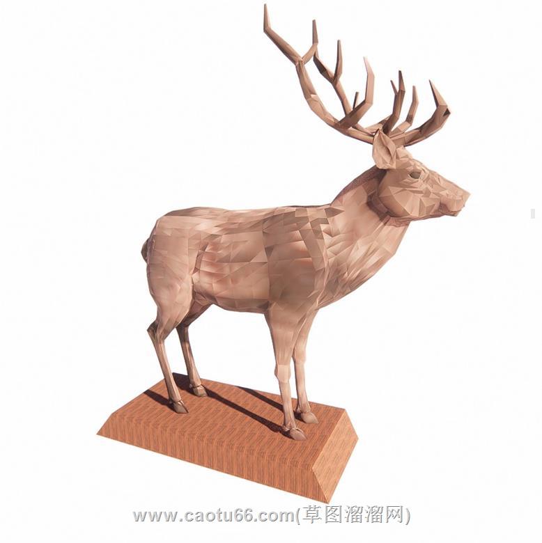 小鹿工艺品摆件SU模型