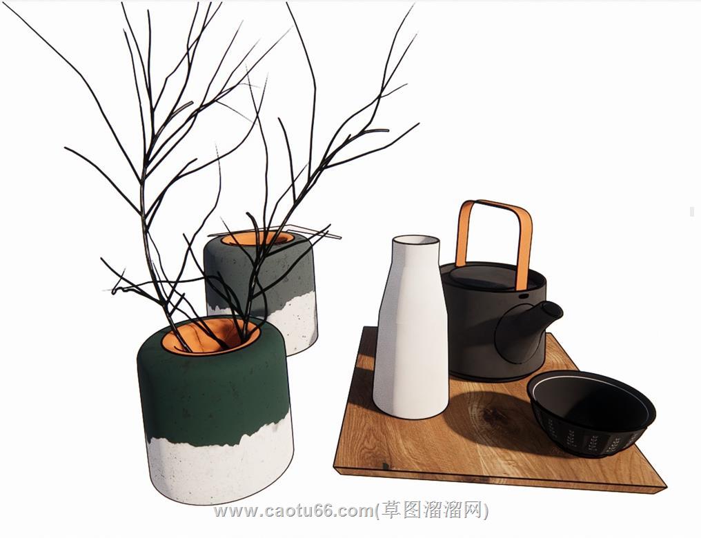 装饰花瓶摆件SU模型